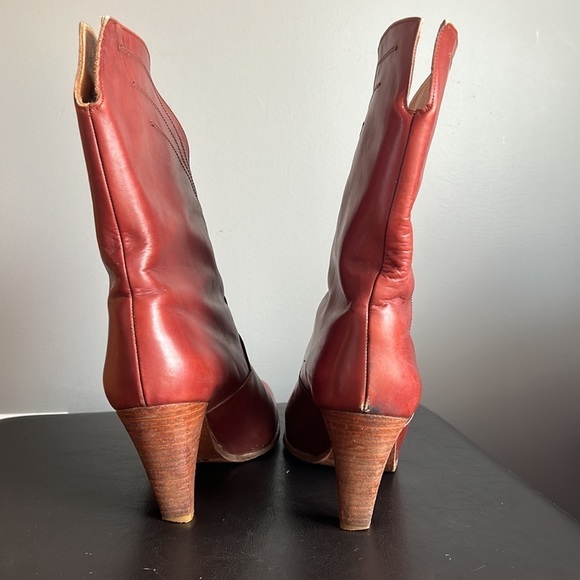 Vintage Leather Mid Height Ankle Boots - Picture 5 of 14